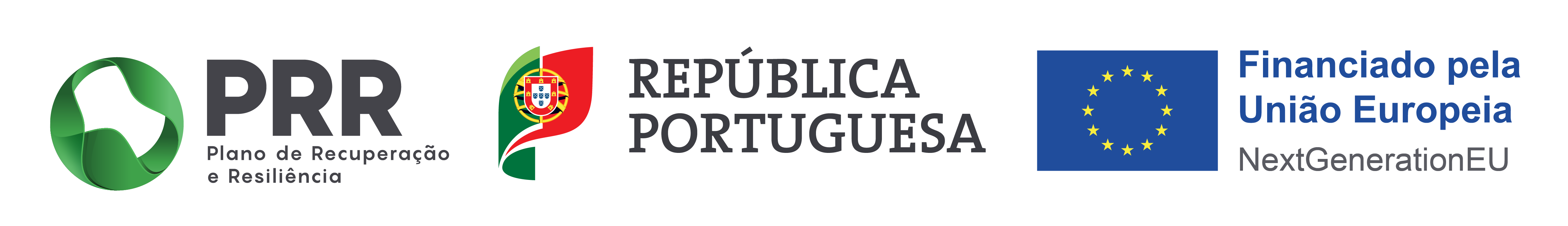 Logos Cofinanciamento PRR, República Portuguesa, União Europeia